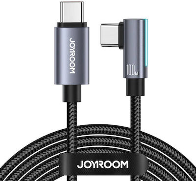 Joyroom Angle (90°) / Braided USB 2.0 Cable USB-C male - USB-C 100W Μαύρο 1.2m (053698)