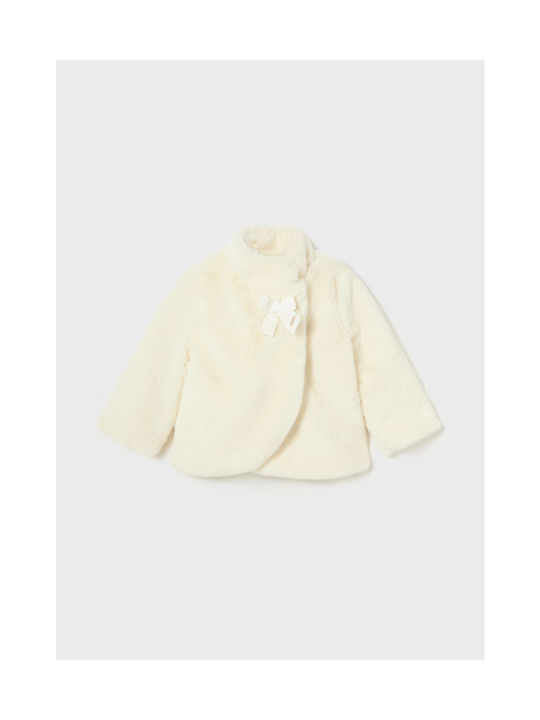 Mayoral Kids Coat ecru Γουνάκι