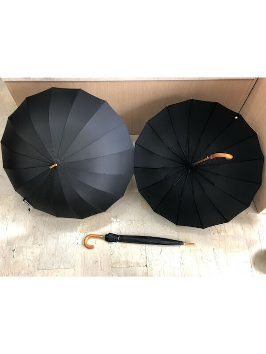 Umbrella with Walking Stick Black