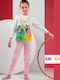 Sabor Παιδική Πιτζάμα Χειμωνιάτικη Off White/Light Pink