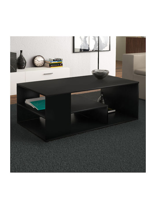Gerardo Rectangular Wooden Coffee Table Black L110xW60xH42cm