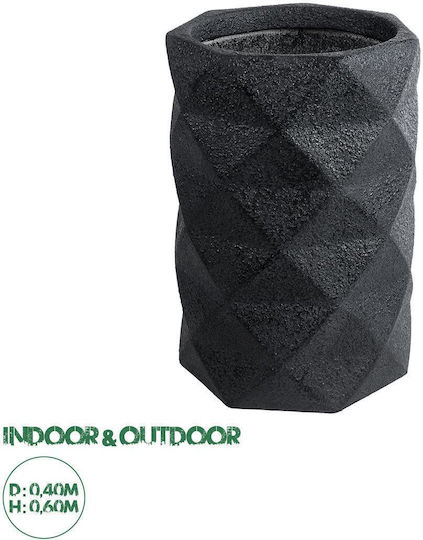 GloboStar Planter Polyester Black with Stand 40x40x90cm.
