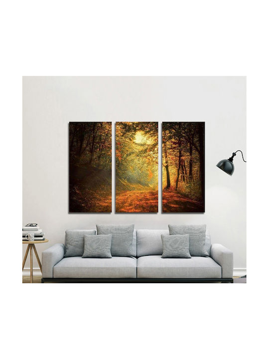 I-gallery Road To Happiness Τρίπτυχος Πίνακας σε Καμβά 60x40cm