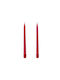 Decorative Candle Taper Red 2pcs