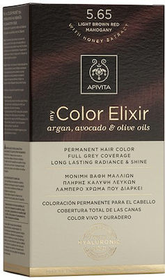 Apivita My Color Elixir Set Haarfarbe kein Ammoniak 5.65 Chestnut Light Red Maoni 125ml