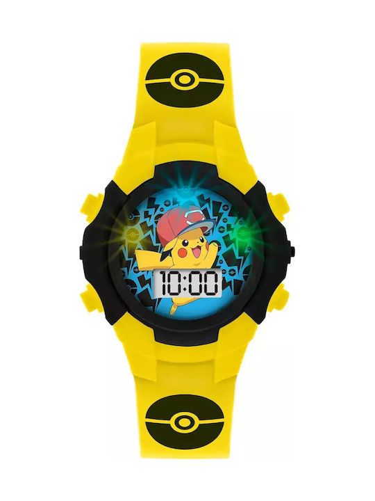 Disney Kinder-Digitaluhr Pokemon mit Kautschuk/Plastikarmband Gelb