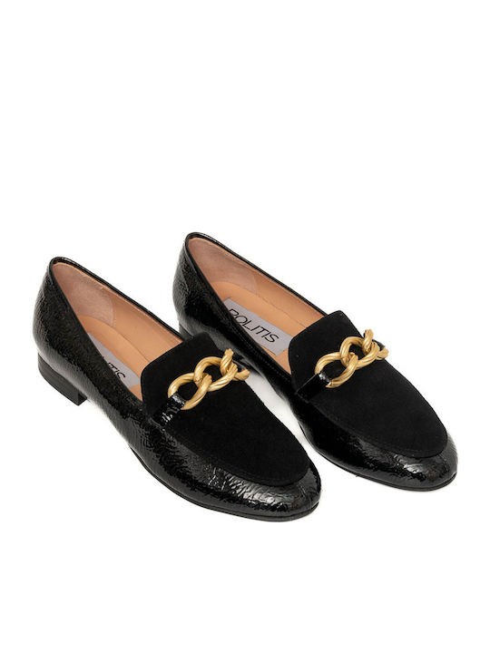 Leder Damen Mokassins in Schwarz Farbe 0202000