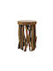 Round Side Table made of Solid Wood teak wood L30xW30xH45cm