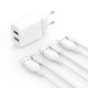 XO Charger with 2 USB-A Ports and Cable USB-C Whites (L109)