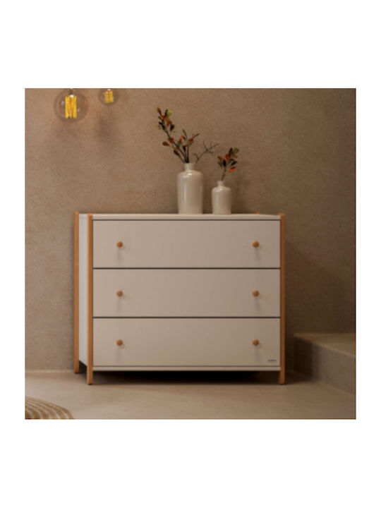 Baby-Kommode mit 3 Schubladen Cappuccino 94x51x88cm