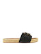 Palmas Canvas Women's Flat Sandals in Black Color
