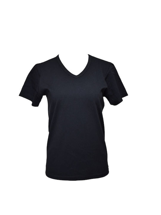 Bodymove Γυναικείο T-shirt με V Λαιμόκοψη Μαύρο