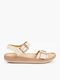 Panagiota Leather Women's Flat Sandals Rose Gold