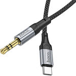 Hoco Braided USB 2.0 Cable USB-C male - 3.5mm Black 1m
