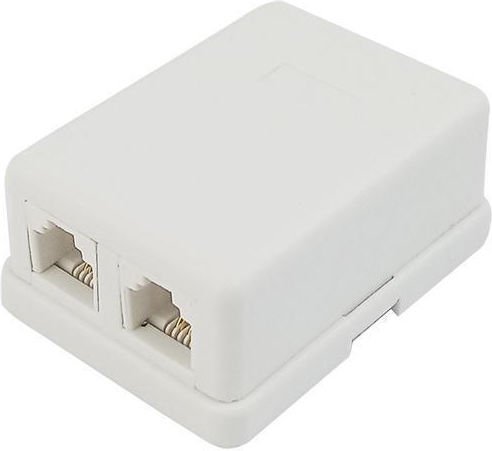 KAL Electronics Πρίζα Τηλεφώνου με Πλαίσιο Διπλή SM123