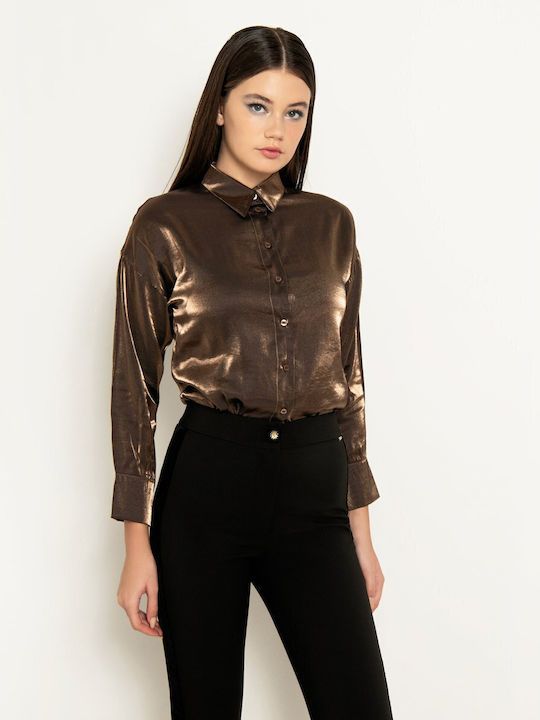 Women's Long Sleeve Shirt Brown