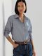 Ralph Lauren Women's Striped Long Sleeve Shirt Blue