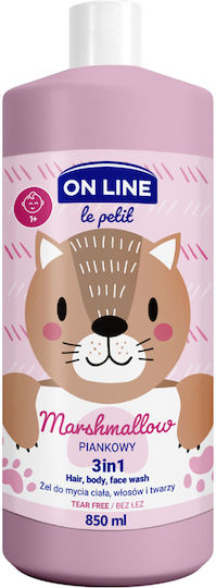 On Line Copii Gel de dus & Șampon Le Petit Marshmallow 3 In 1 cu Marshmallow pentru Descurcare Ușoară în Formă de Gel 850ml