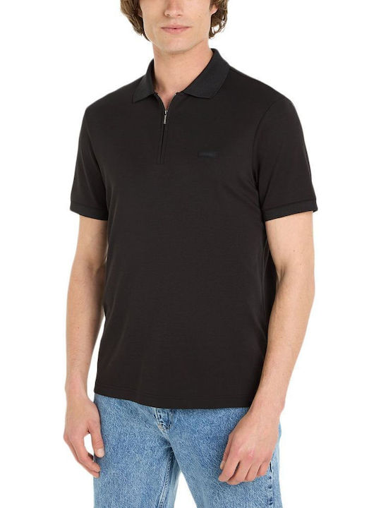 Kurzarm Herrenbluse Schwarz K10K112754