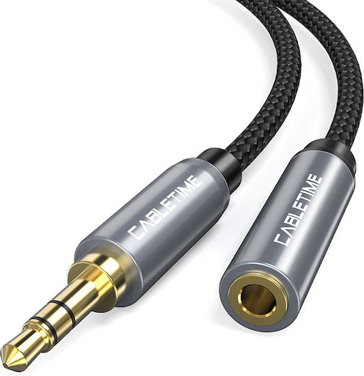 Cabletime Καλώδιο Ήχου 3.5mm male - 3.5mm female Μαύρο 1.8m 5210131039281