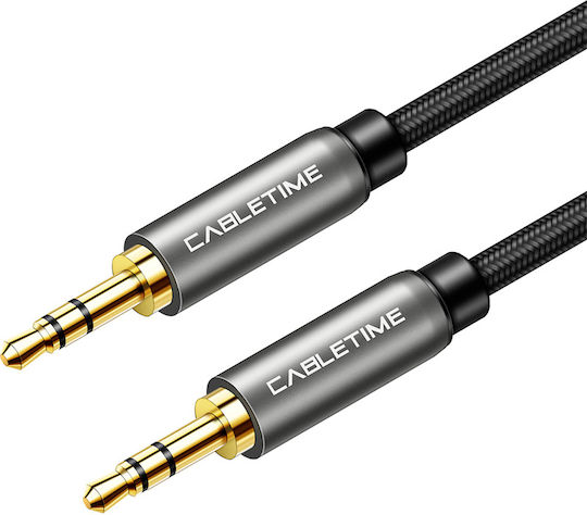 Cabletime Klinkenkabel 3,5mm Stecker - 3,5mm Stecker Schwarz 1m
