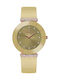 Bellevue Women's Watch with Gold Leather Strap