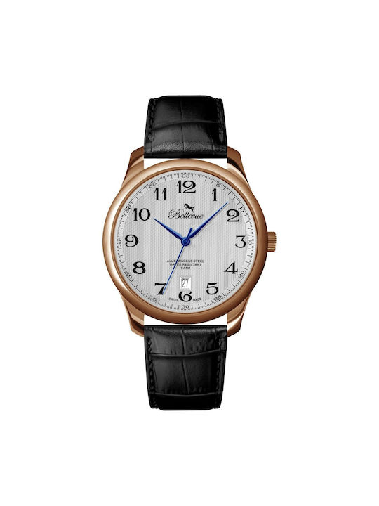 Bellevue Watch with Silver Leather Strap