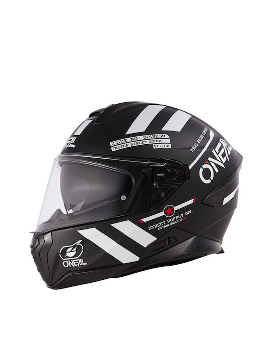 O'Neal Challenger Warhawk V.24 Black/White/Red Motorcycle Helmet Full Face ECE 22.06 with Sunvisor