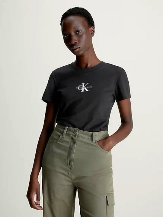 Calvin Klein Monogram Damen T-Shirt Black