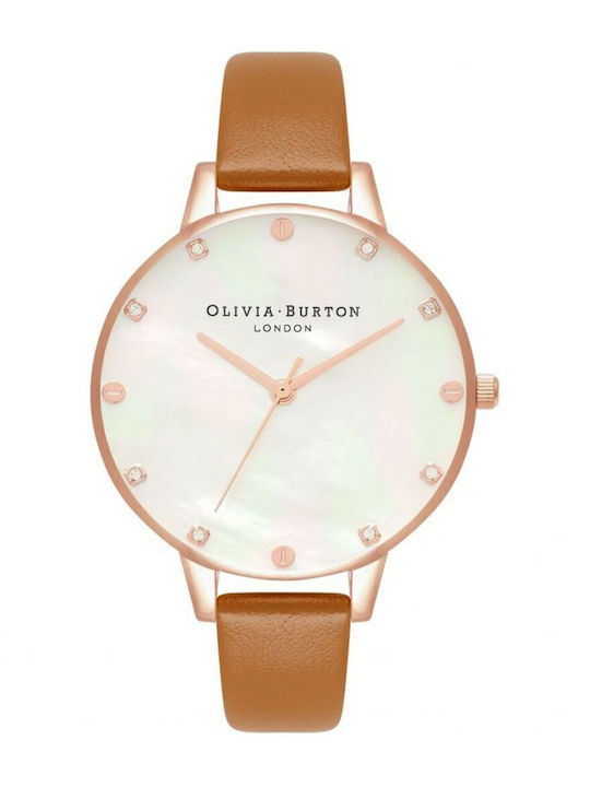 Olivia Burton Кварцов Часовник с Кожена Каишка