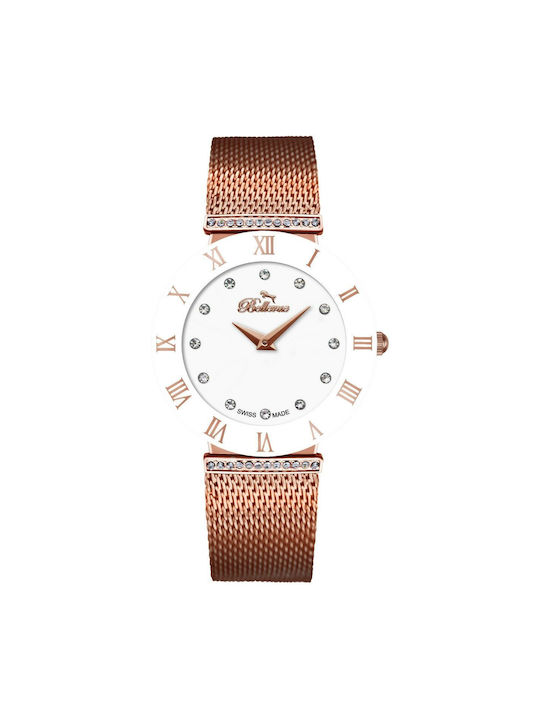 Bellevue Uhr mit Rose Gold Metallarmband