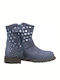 Agatha Ruiz De La Prada Kids Leather Anatomic Boots with Zipper Blue