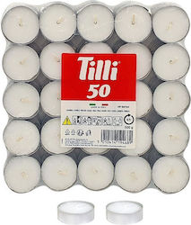 HOMie Tealights Aromatic in White Color (up to 4 Burning Hours ) 50pcs