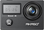 Akaso Brave 4 Action Camera 4K Ultra HD Υποβρύχια (με Θήκη) με WiFi Accessories Kit Μαύρη με Οθόνη 2"