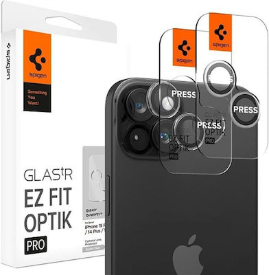 Spigen Lens Protector Ez Fit Glas.tr Optik Pro 2pcs Protecție Cameră Sticlă călită pentru Apple iPhone 15/15 Plus/14/14 Plus. AGL06918