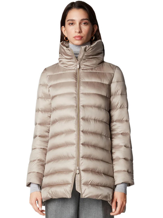 Save The Duck 'lydia' Women's Short Puffer Jacket for Winter Grey.