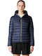 'alexis' Women's Short Puffer Jacket for Winter Blue black (90010)