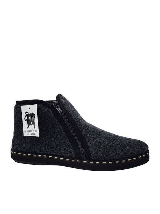 Heel Enclosed Men's Slipper Gray