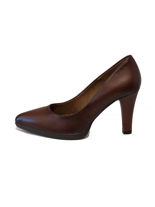 Ragazza Leather Brown Medium Heels