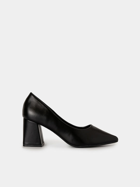 Louizidis Synthetic Leather Black Medium Heels