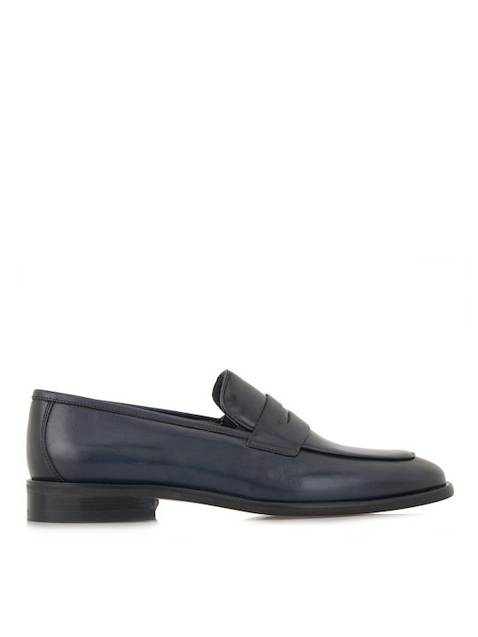 Lorenzo Russo Men's Piele Mocasini Albastru