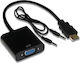 Inca IHTVJ-7TS Μετατροπέας HDMI male σε USB-A / VGA female Λευκό