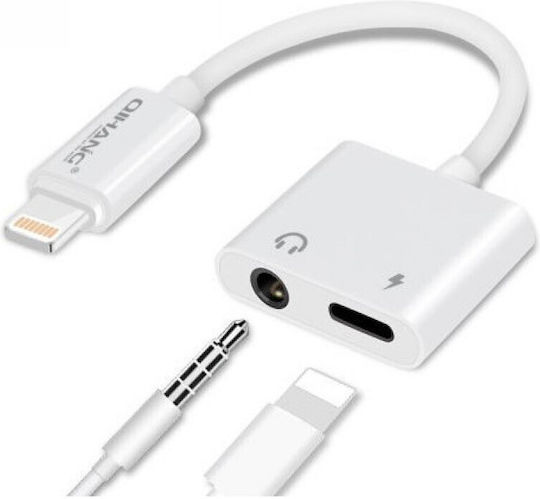 QIHANG M08 Converter Lightning male to 3.5mm / Lightning female White 1pcs