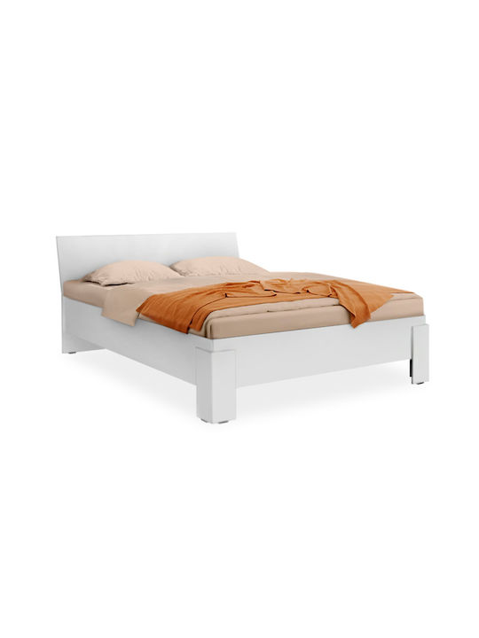 Robin Κρεβάτι Υπέρδιπλο Ξύλινο Λευκό για Στρώμα 160x200cm