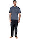 Rafael Men's Summer Pajama Blouse blue-navy