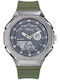 Tekday Digital Men's Watch Chronograph Battery with Green Rubber Strap
