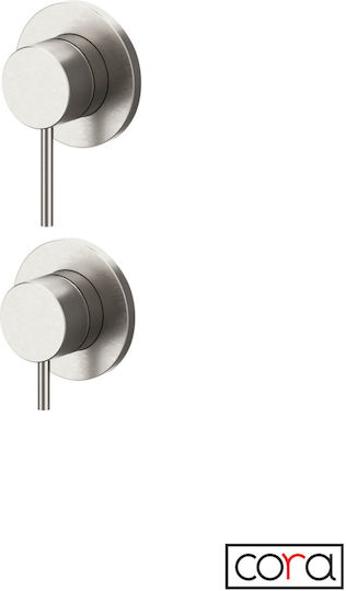 Cora Built-in Mixer & Diverter Set for Shower Inox