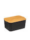 5Five Plastic Storage Box with Lid Black 32.5x14cm