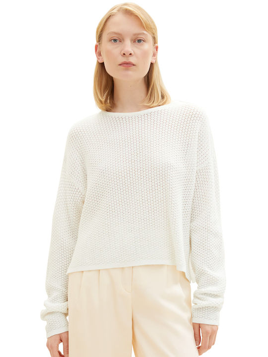 Tom Tailor Damen Langarm Pullover White.