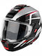 Nolan N120-1 White Red/Black 27 Motorcycle Helmet Full Face ECE 22.06 with Sun Visor